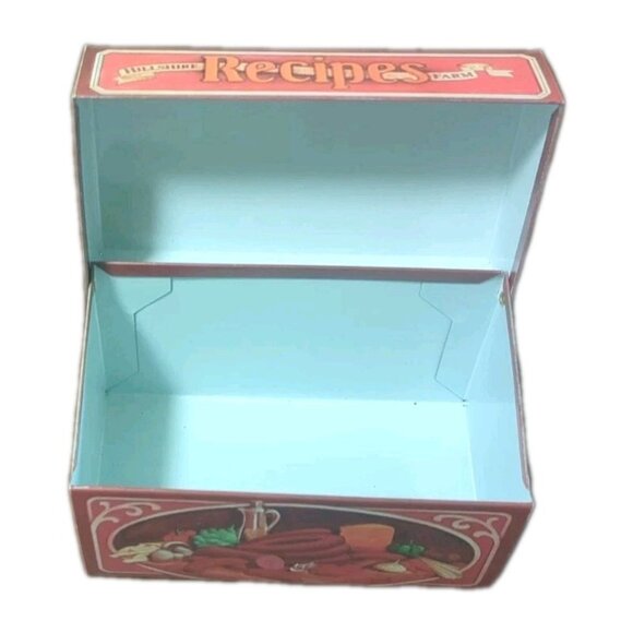 Vintage Hillshire Farm Tin Recipe Box 50 Years Commemorative 1984 Country Farm - Picture 6 of 7